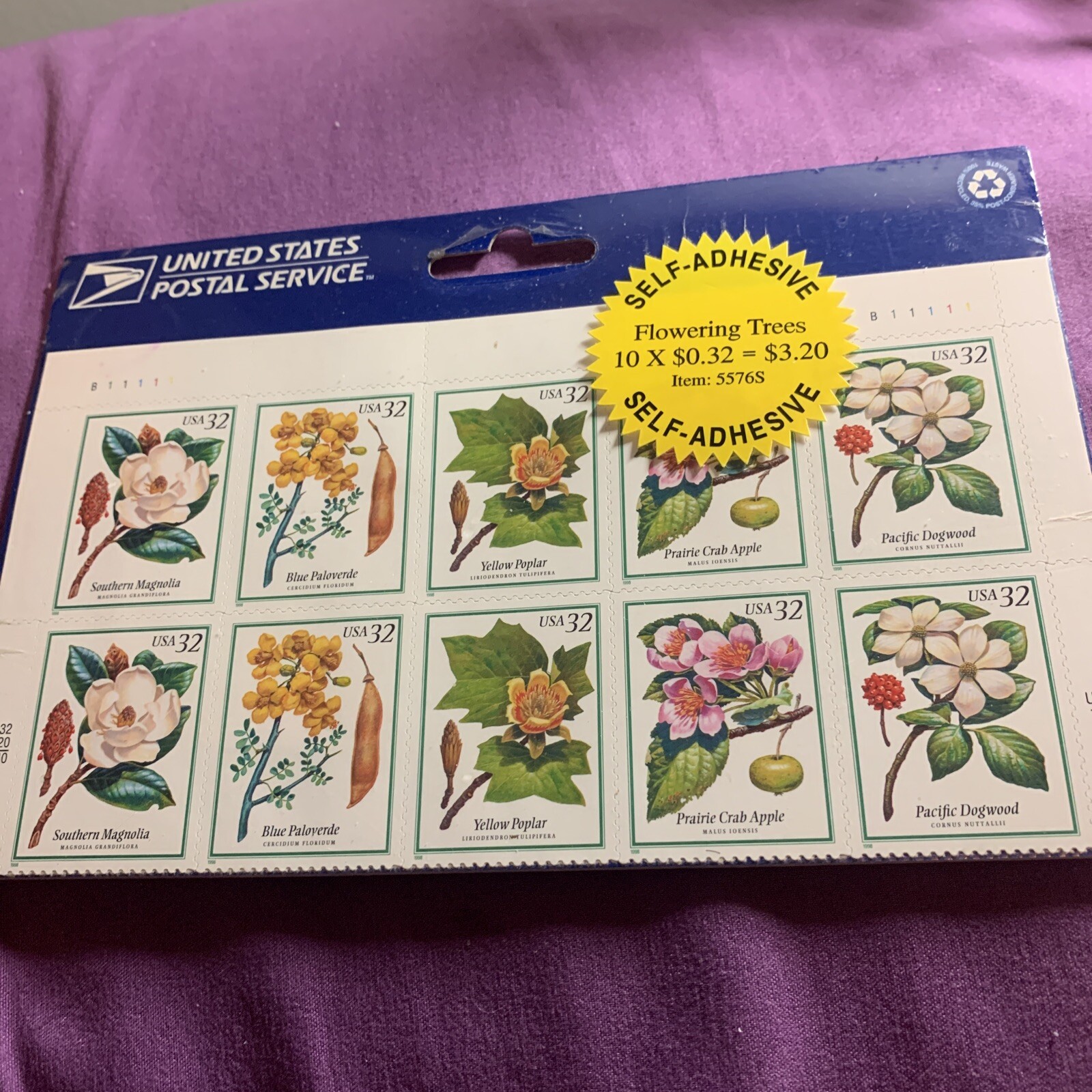 USPS Set OF 10 FLOWERING TREES 32 CENTS In Sealed Pack