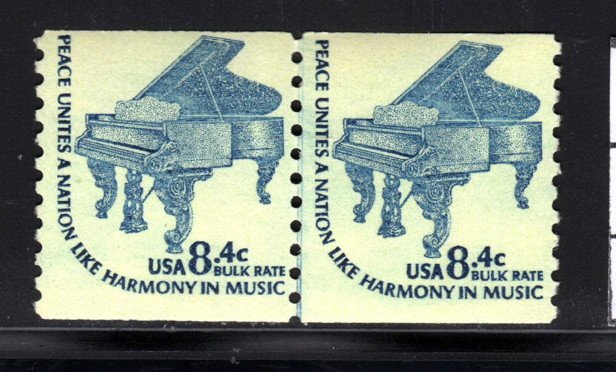 U.S. Stamps – 8.4¢ Piano – Coil Line Pair – MNH SC# 1615d