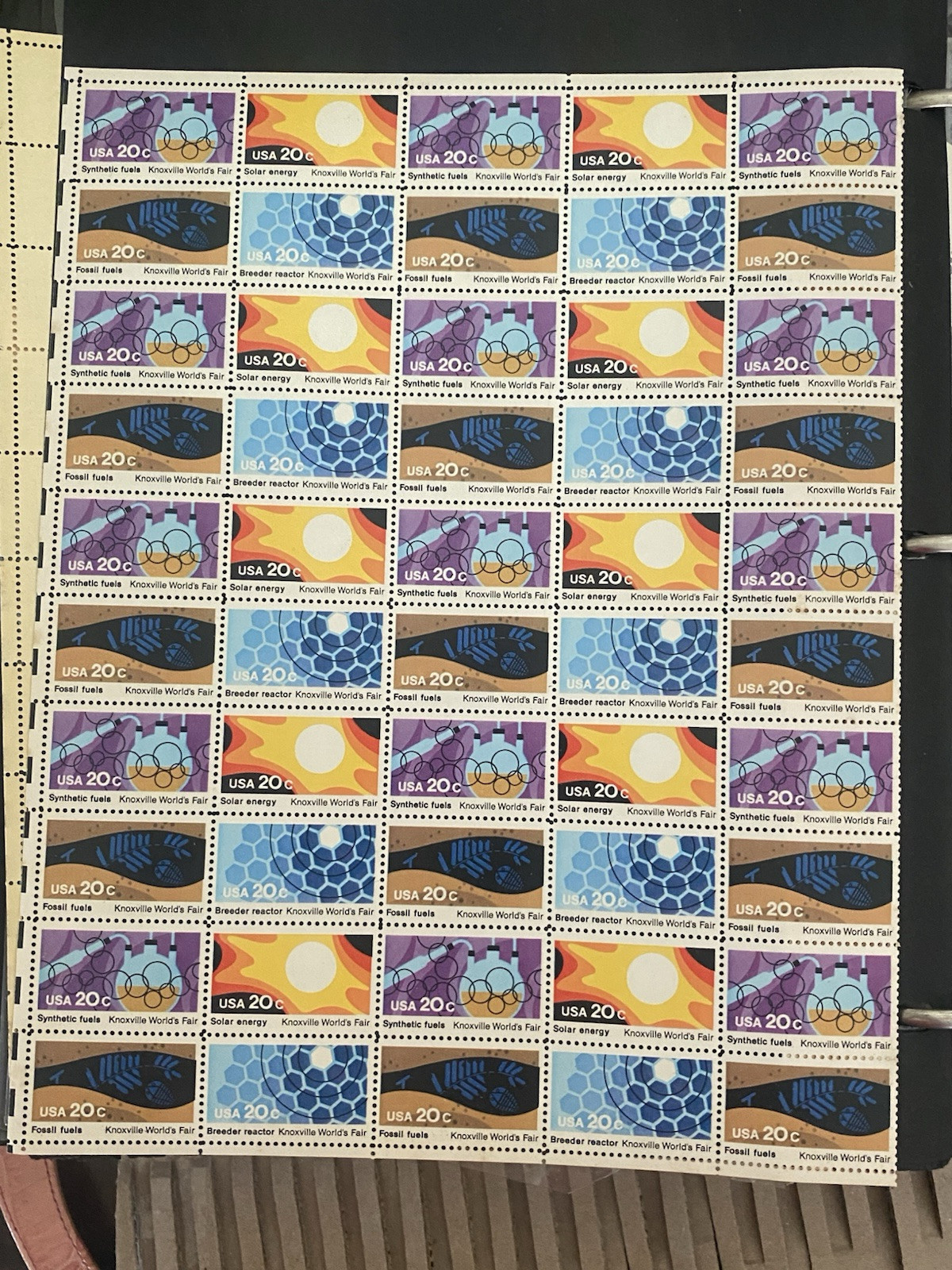 MNH 1982 ‘Knoxville World’s Fair’ Sheet of 50 Unused 20c Stamps