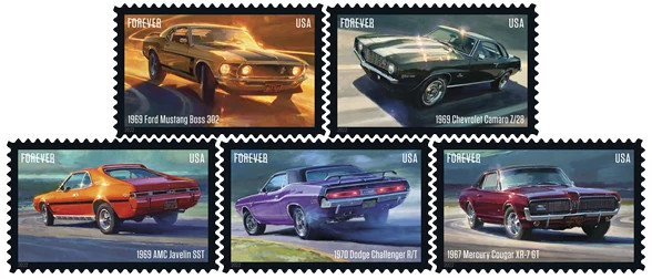 USPS Pony Cars Ford Mustang Forever Stamps – Sheet of 20 First Class Forever Sta