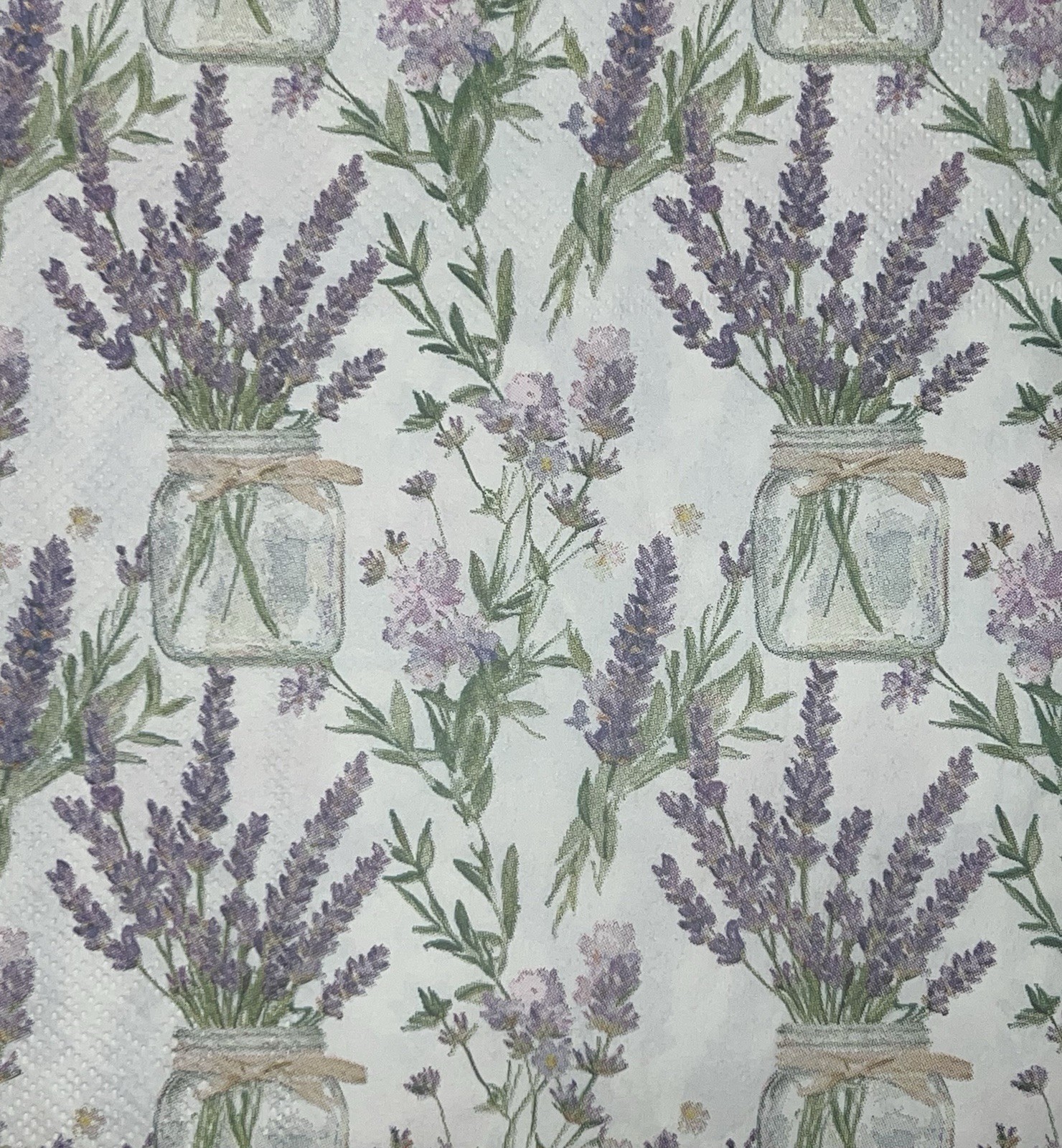 Three Paper LUNCHEON Decoupage Napkin Lavender Fields/farmhouse Teacup /purple