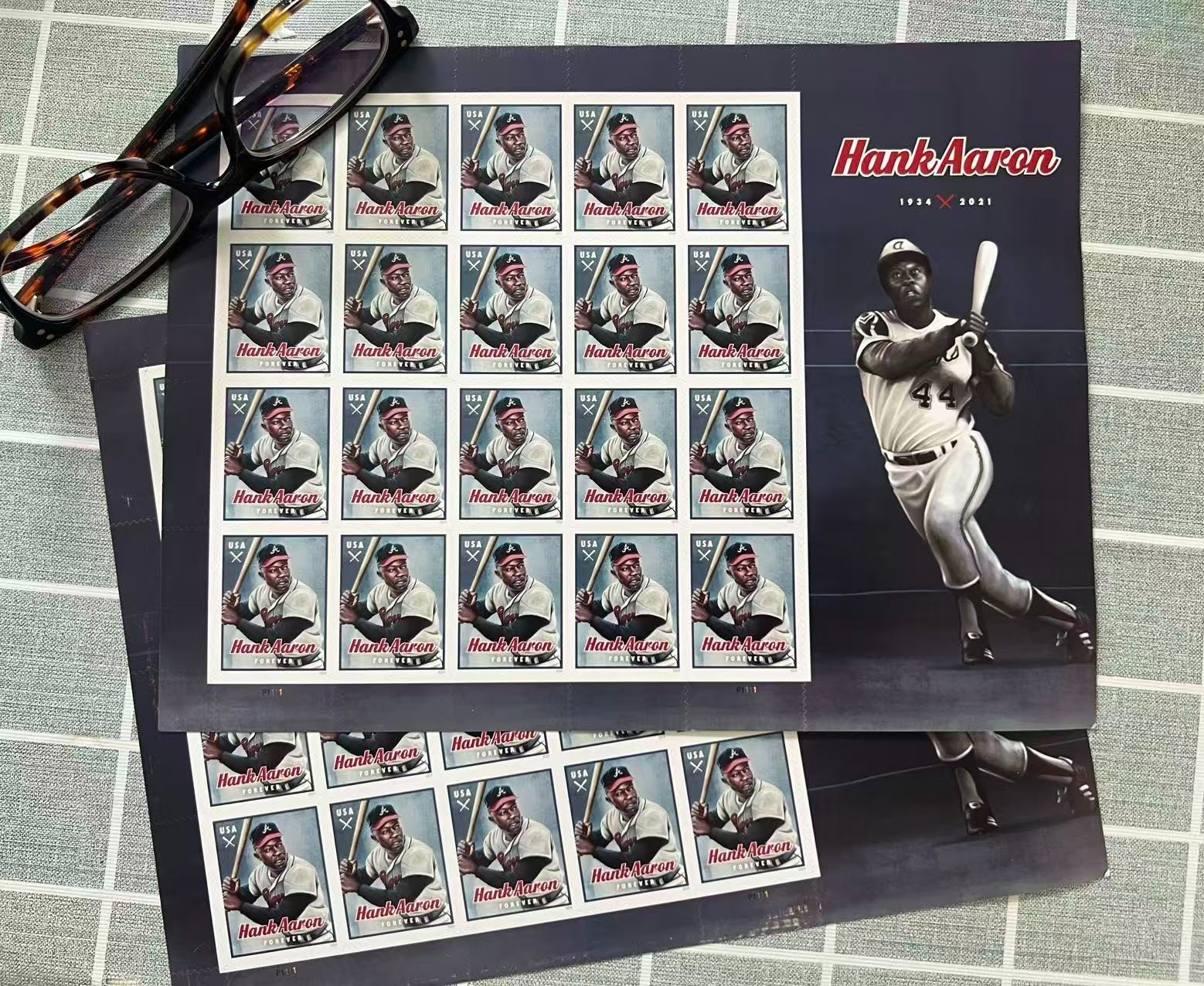 SHEET OF 20 HANK AARON FOREVER STAMPS US SCOTT 5908