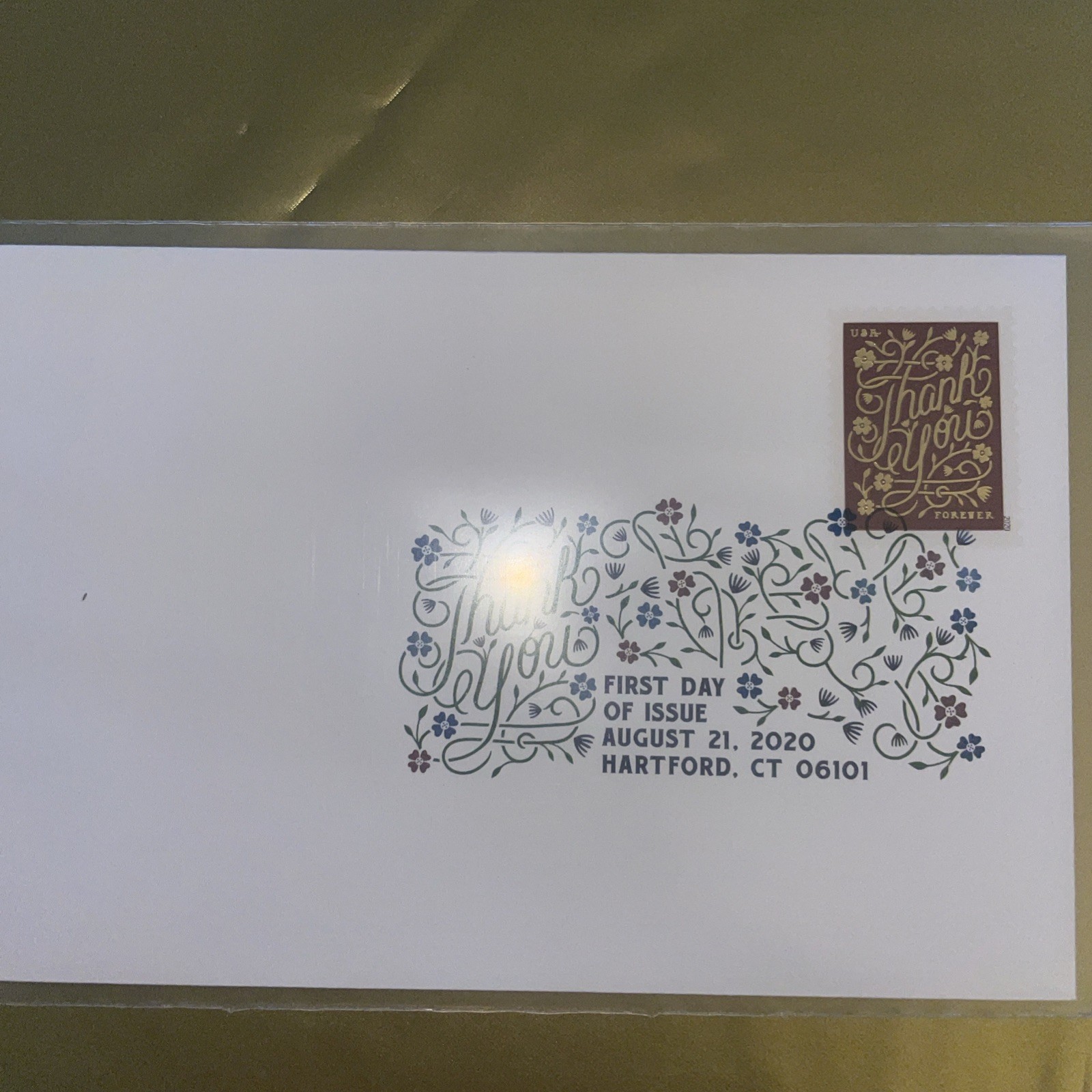 Thank You Pane of 20 + 3 Blocks Of 4 Forever Stamps + 4 FDC & 4 DCP envelopes