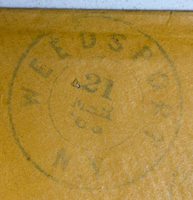 US STAMP: #64b – 1861 WASHINGTON 3 Cent – Rose Pink – On Envelope w/1866 Letter