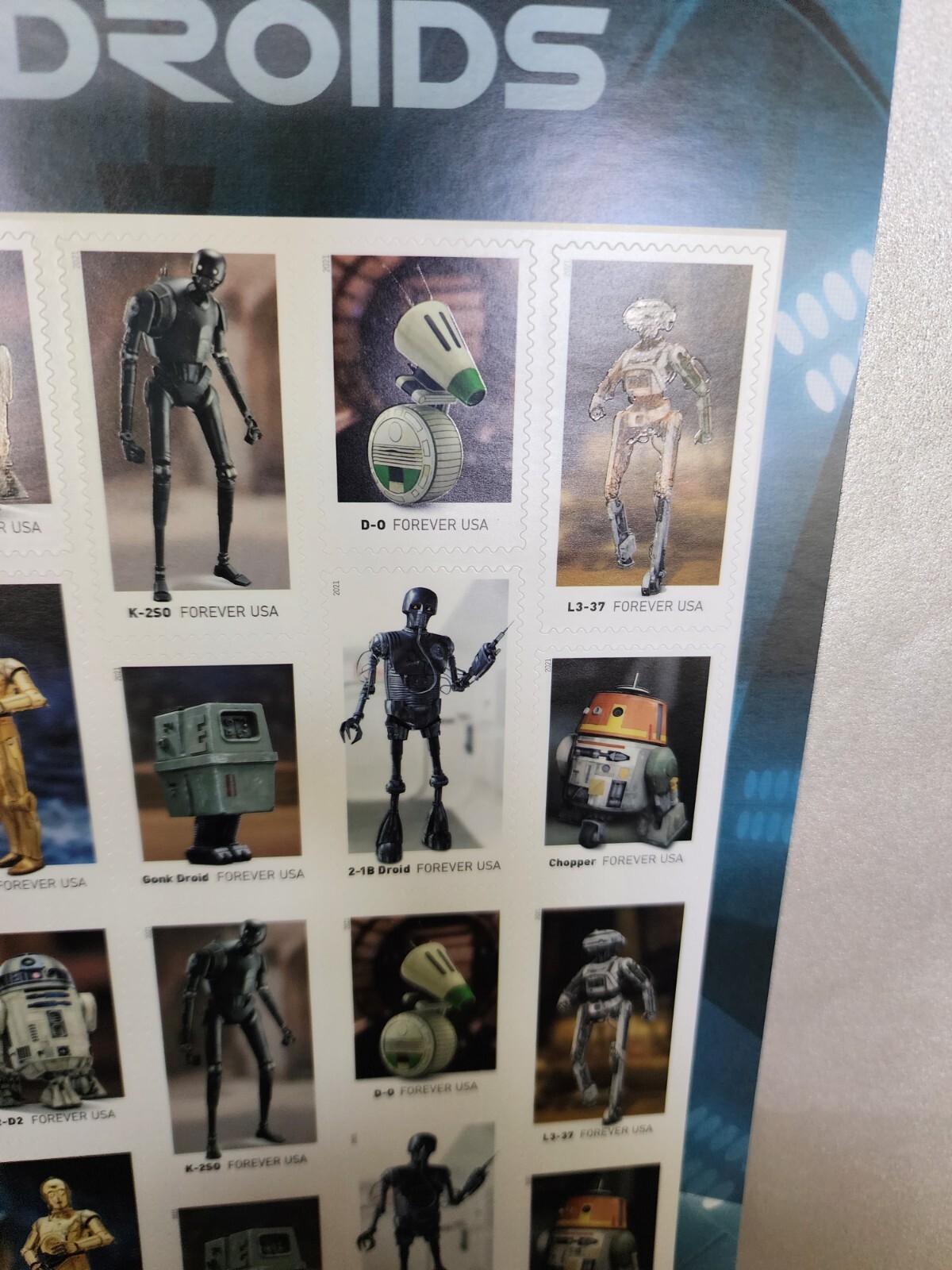 Star Wars Droids Sheet of 20 Forever Stamps US Stamps