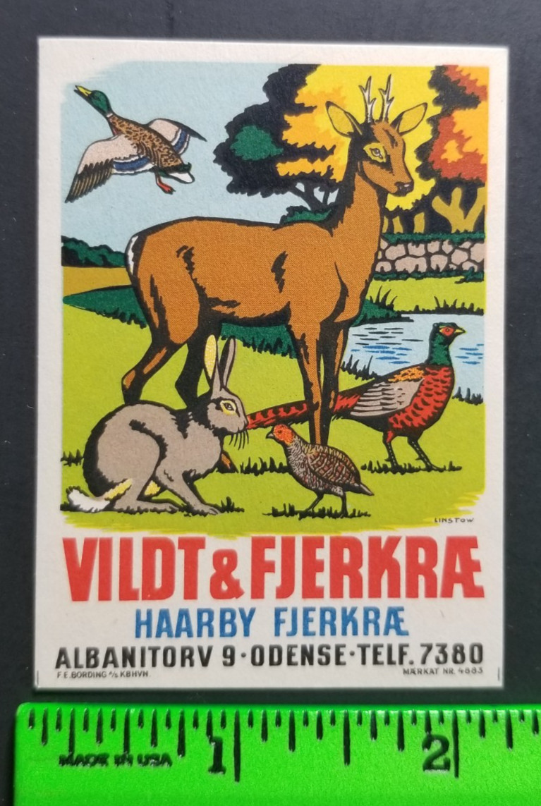 Vintage Game Animals Hunting German Poster Stamp