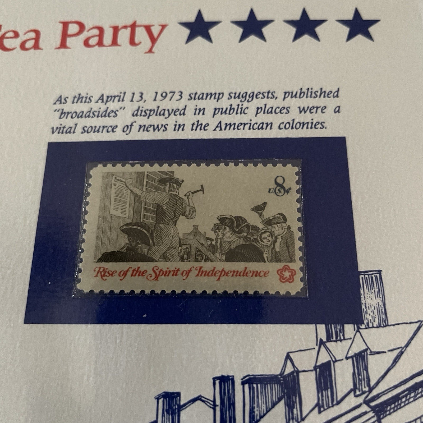 USA Stamp Series Panel The Boston Tea Party Postal Commemorative Society Pg 3