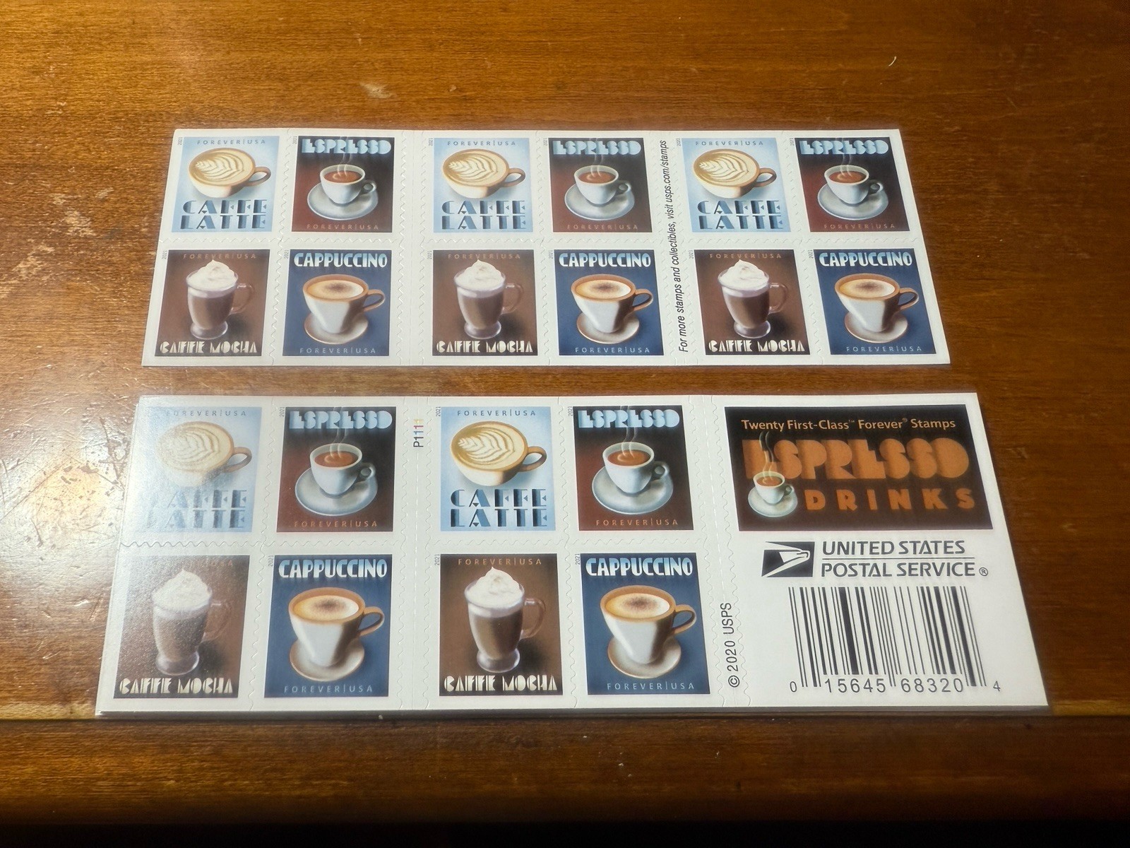 USPS FOREVER POSTAGE STAMPS-ESPRESSO-20 STAMPS-SAVE $$$-RETAIL .78 UPAY .58