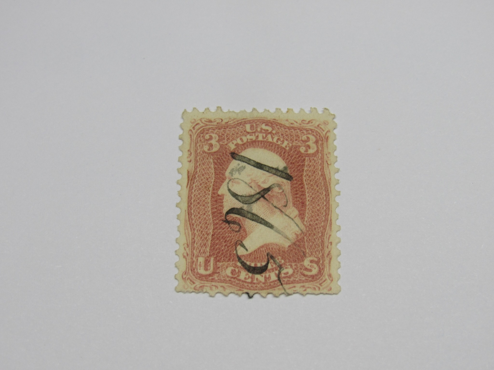 PSE Certified Stamp! 1861 U.S. POSTAGE 3¢ with a Manucscript Stamps STP-07-IB