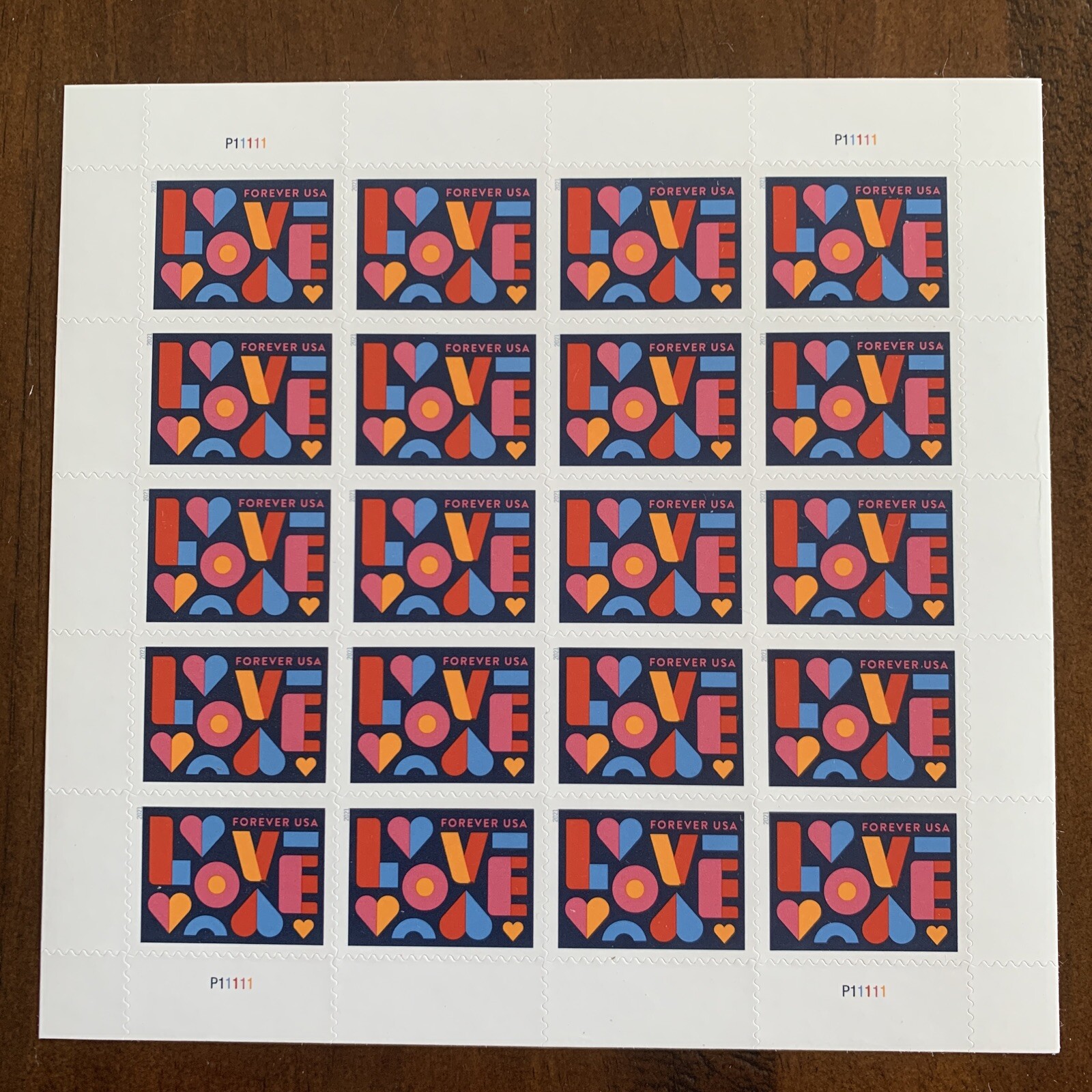 US 5543 Love Forever Pane of 20 MNH Stamps 2021 NEW