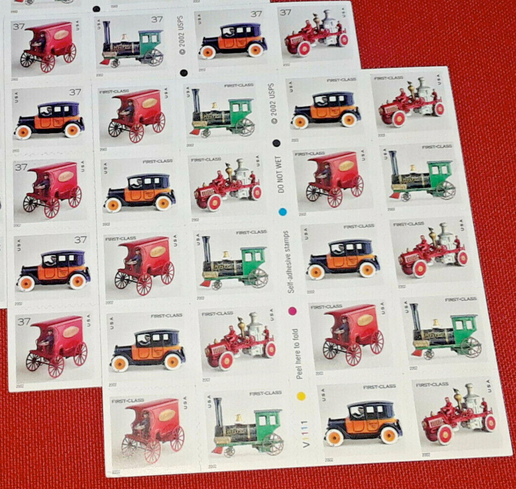 Four (4) Booklets x 20 = 80 of ANTIQUE TOYS 37¢ US Postage Stamp USA # 3642-3645