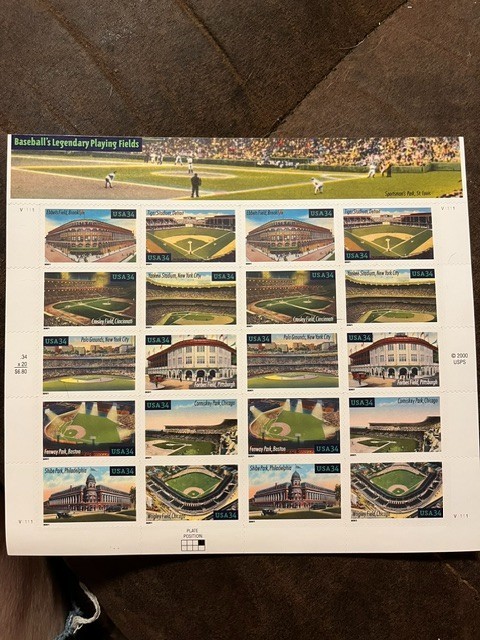 3510-19 Baseball’s Legendary Playing Fields. 2000. 34c sheet of 20. MNH.