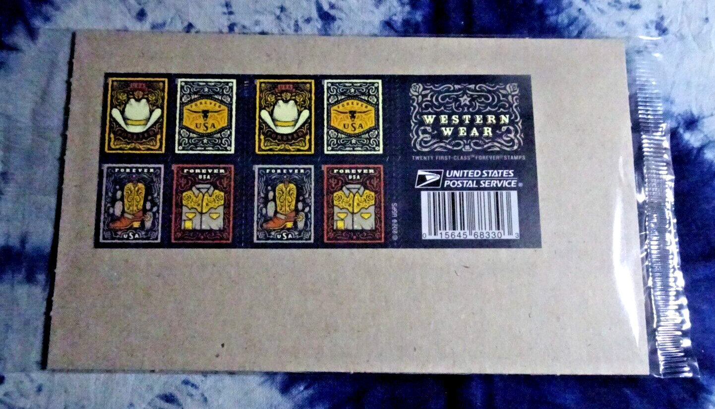 US 5615 – 5618 WESTERN WEAR DS BOOKLET OF 20 (F) STAMPS USPS PKG SEALED BUY-IT!
