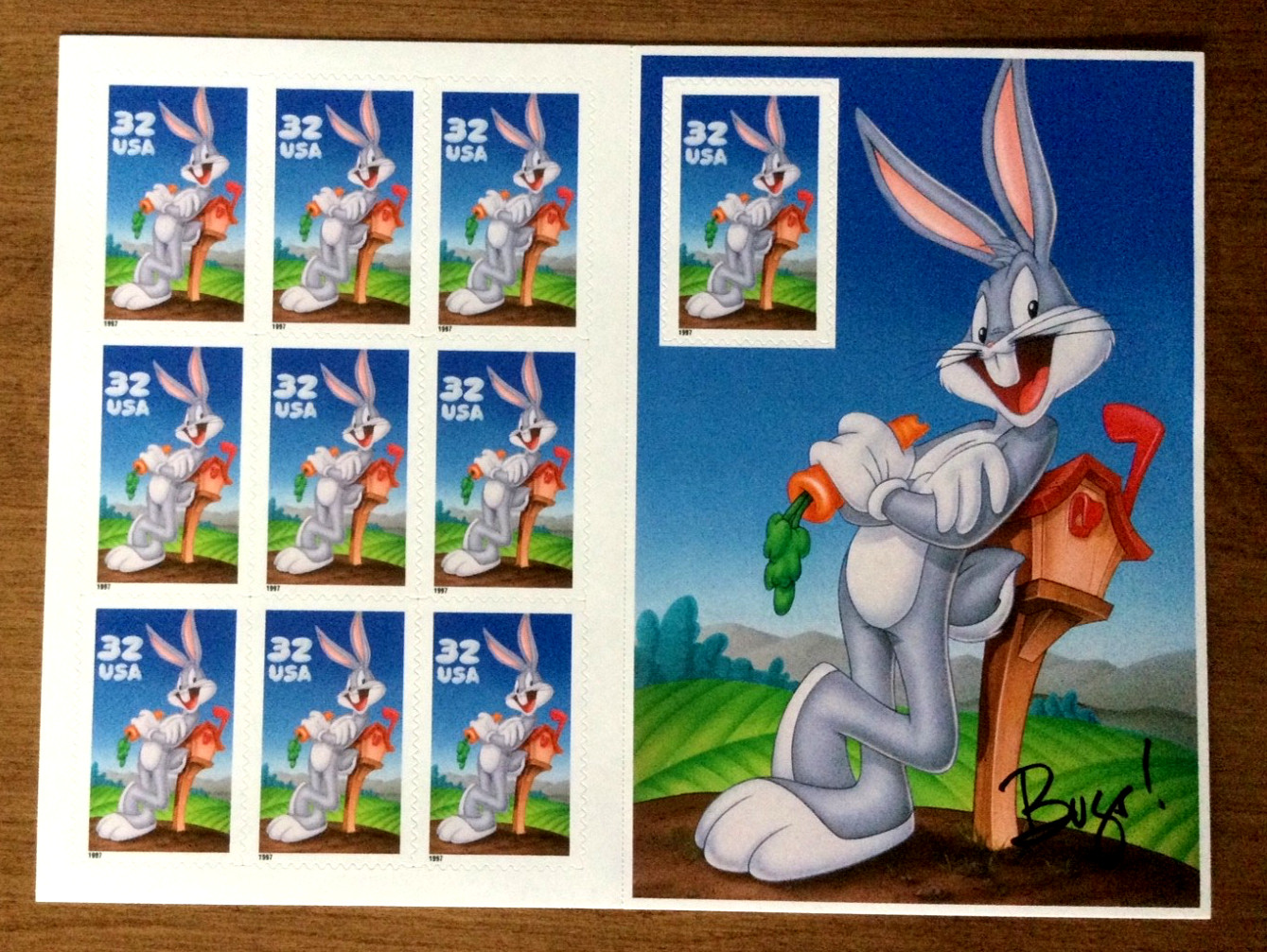 U.S. Stamp Sheet ~ #3137 Bugs Bunny Souvenir Sheet 1998