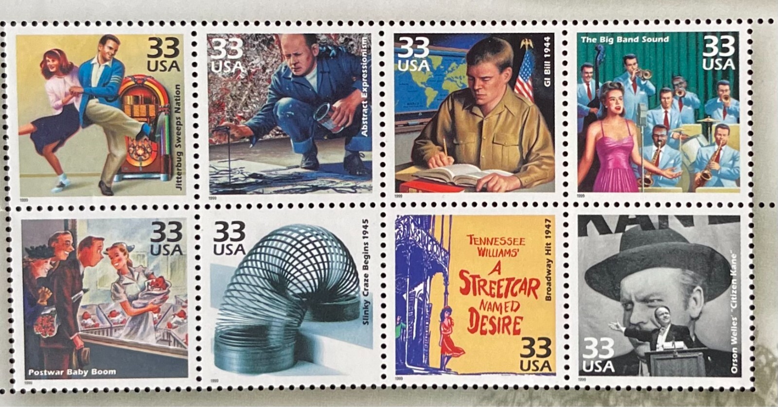 1940s CELEBRATE THE CENTURY USPS STAMP PAGE United States Postal Service WW 11