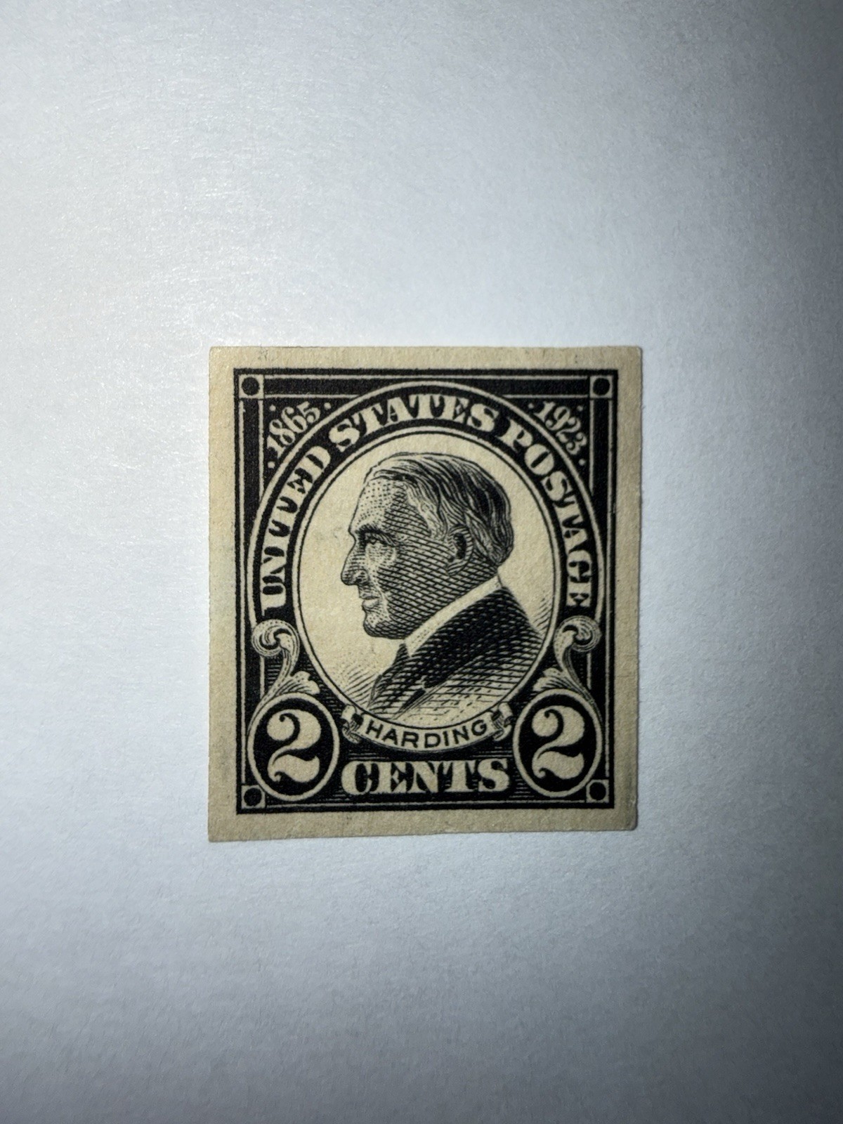 Harding 2 Cent Black Mint Hinged United States Postage Stamp Presidents