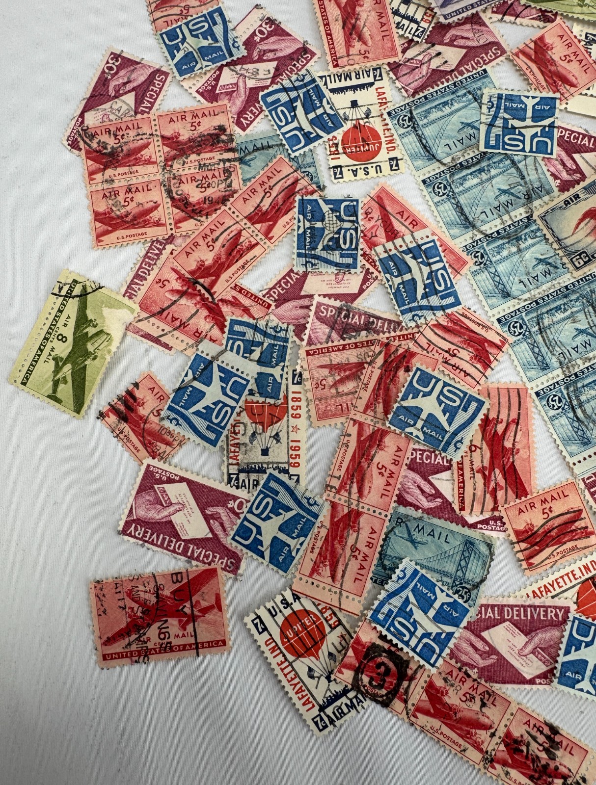 Canceled Large US Air Mail and Special Delivery Stamp Lot 1940s-1960s Used