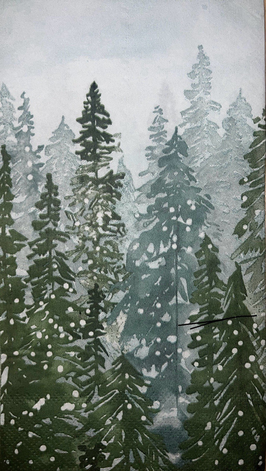 TWO Paper Dinner Decoupage Art Craft Napkins – CHRISTMAS Watercolor Trees
