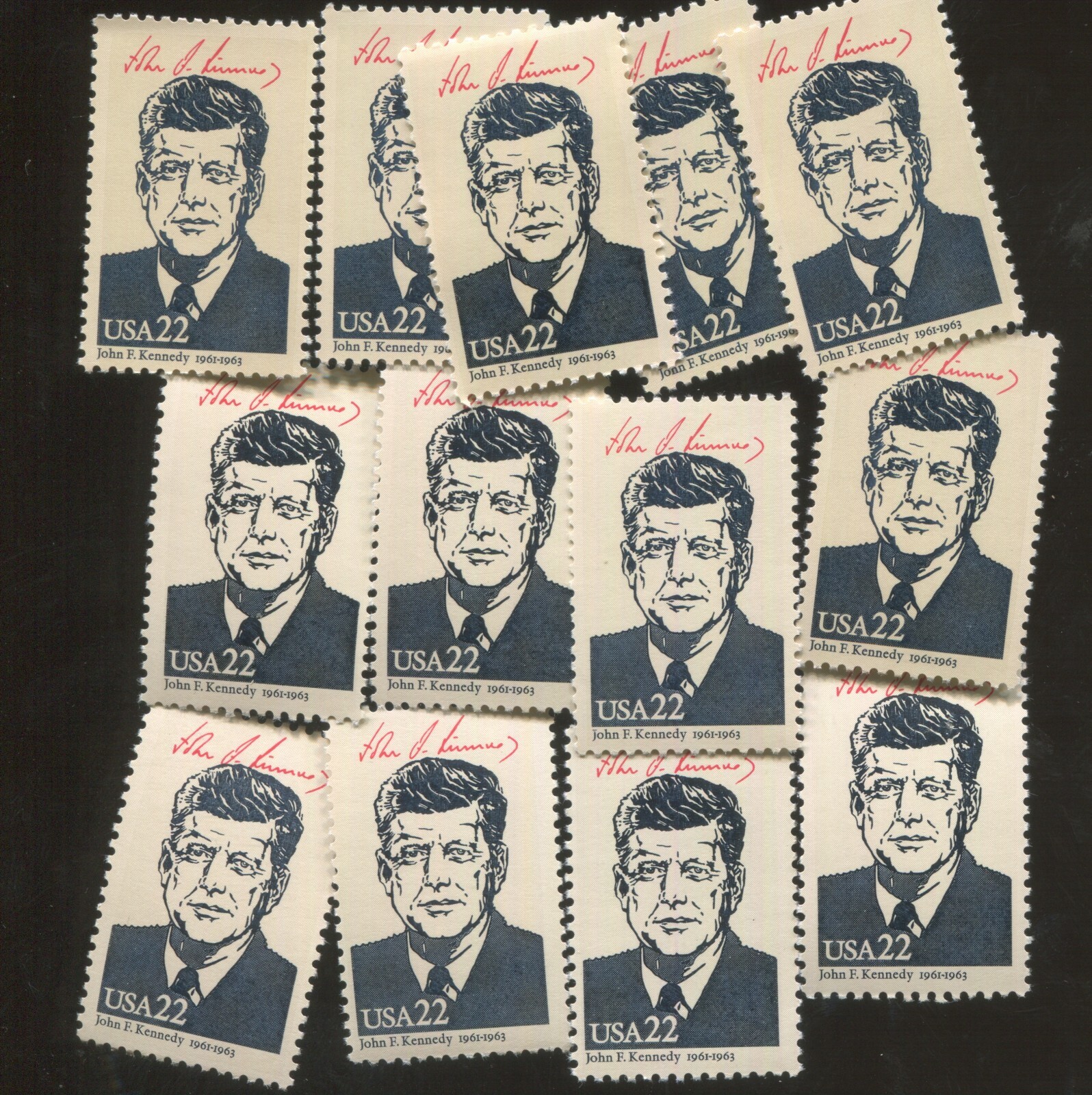 US 22¢ President John F Kennedy Postage Stamp #2219h Pack of 100 Singles