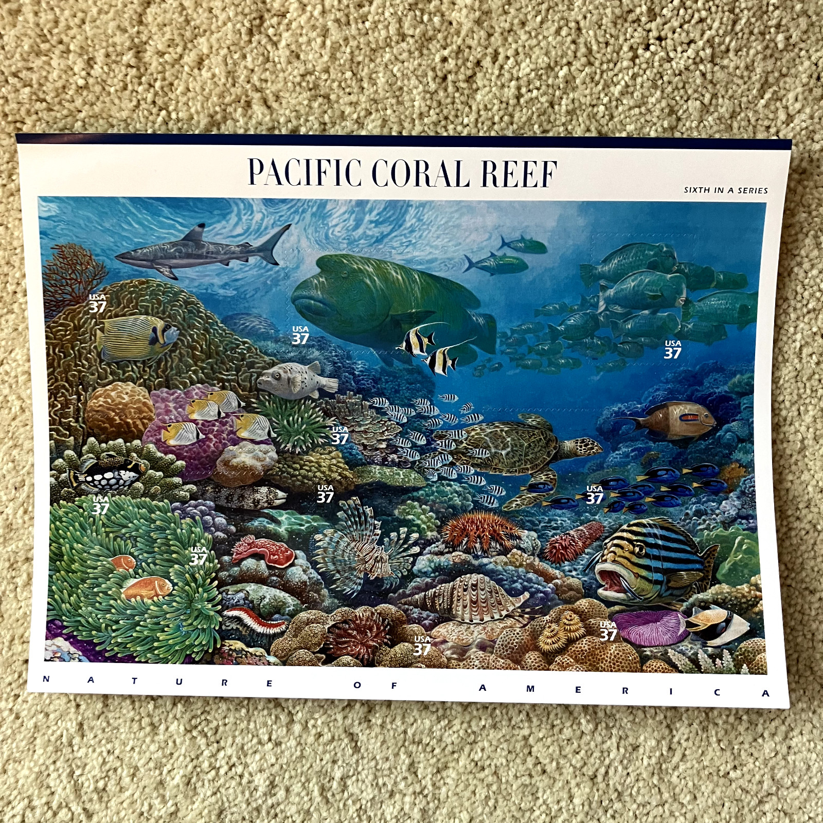 USPS Stamps Set of 3 Nature of America Prairie, Rain Forest, Coral Reef – MNH