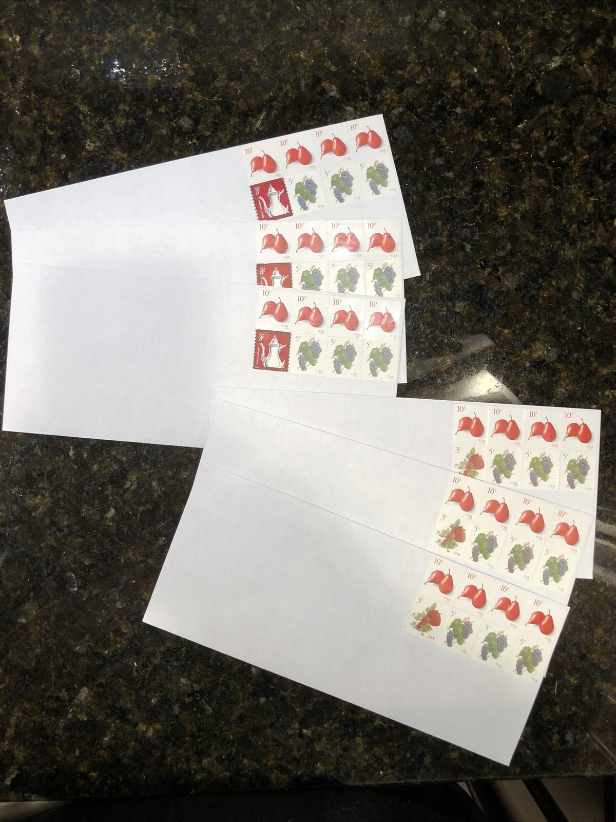 50 PRE-STAMPED #10 “PEEL & SEAL” SECURITY ENVELOPES w/TOTAL OF .63 CENTS ON EA