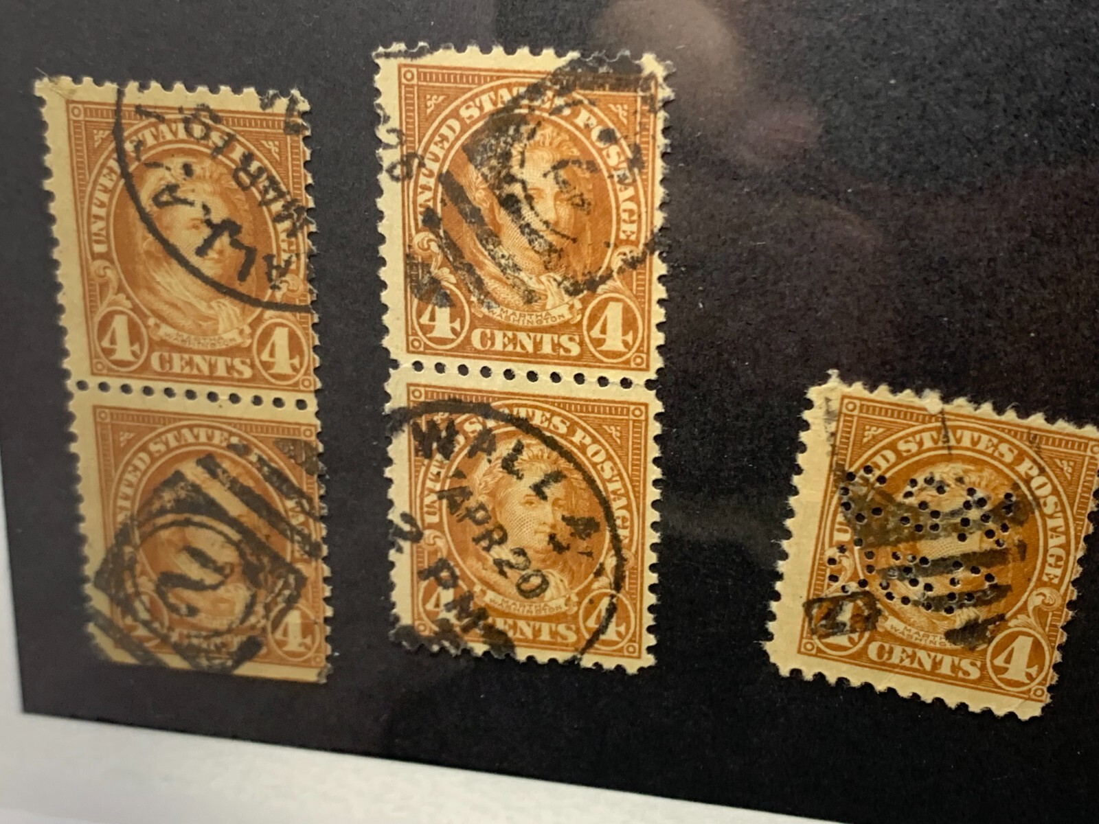 US SCOTT #556 4-CENT MARTHA WASHINGTON STAMP USED Pair (5pcs)