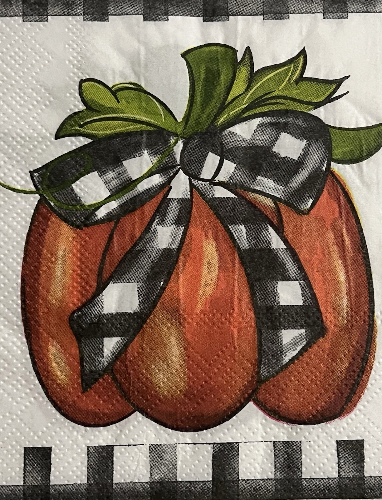 Three Individual Lunch Napkins Decoupage Halloween Pumpkins Autumn Fall-