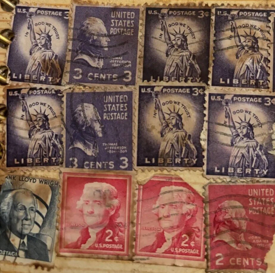 3 Cents Purple Statue of Liberty Stamp From A Very Large Inherited Collection