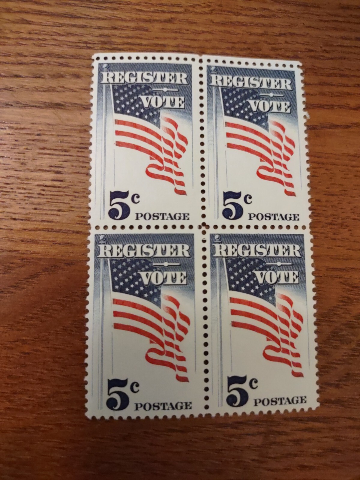 Stamps Scott #1249 Block of 4 MNH Register To Vote 5Cent 1964