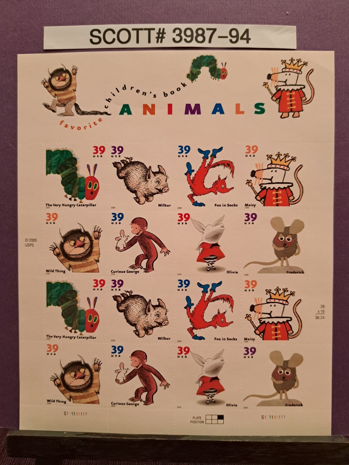 USPS Postage Stamps – Scott # 3987-94 Animals