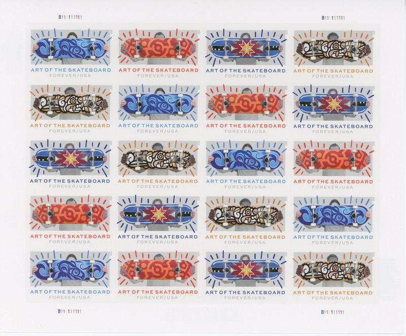 US SCOTT 5763 – 5766 SHEET OF 20 ART OF THE SKATEBOARD STAMPS MNH FOREVER