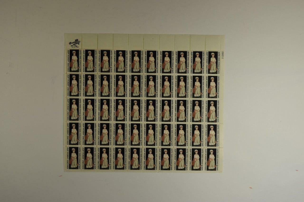 US SCOTT 1273 PANE OF 50 JOHN COPLEY AMERICAN ARTIST 5 CENT FACE MNH