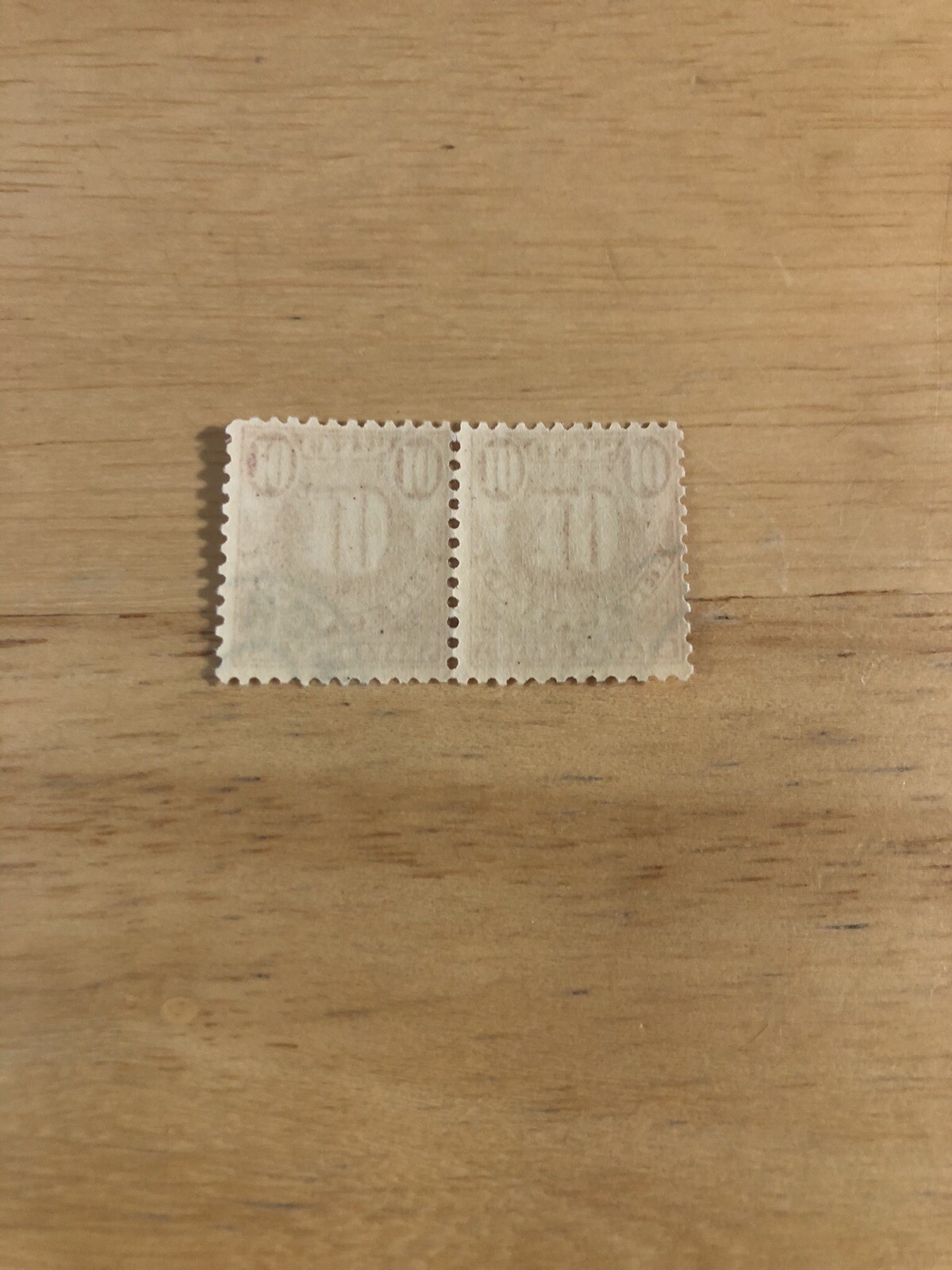 1930 LINE PAIR 10 CENTS POSTAGE DUE US POSTAGE STAMPS ORIGINAL GLUE