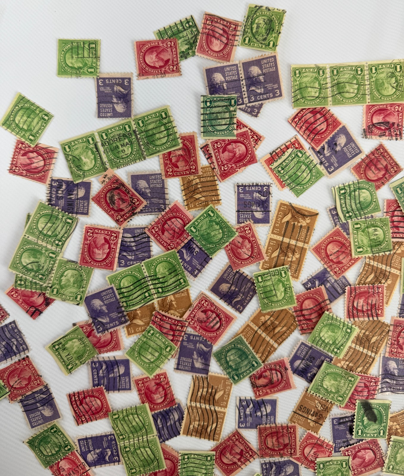 Vintage US Definitive Postage Stamp Mixture Lot Washington, Franklin