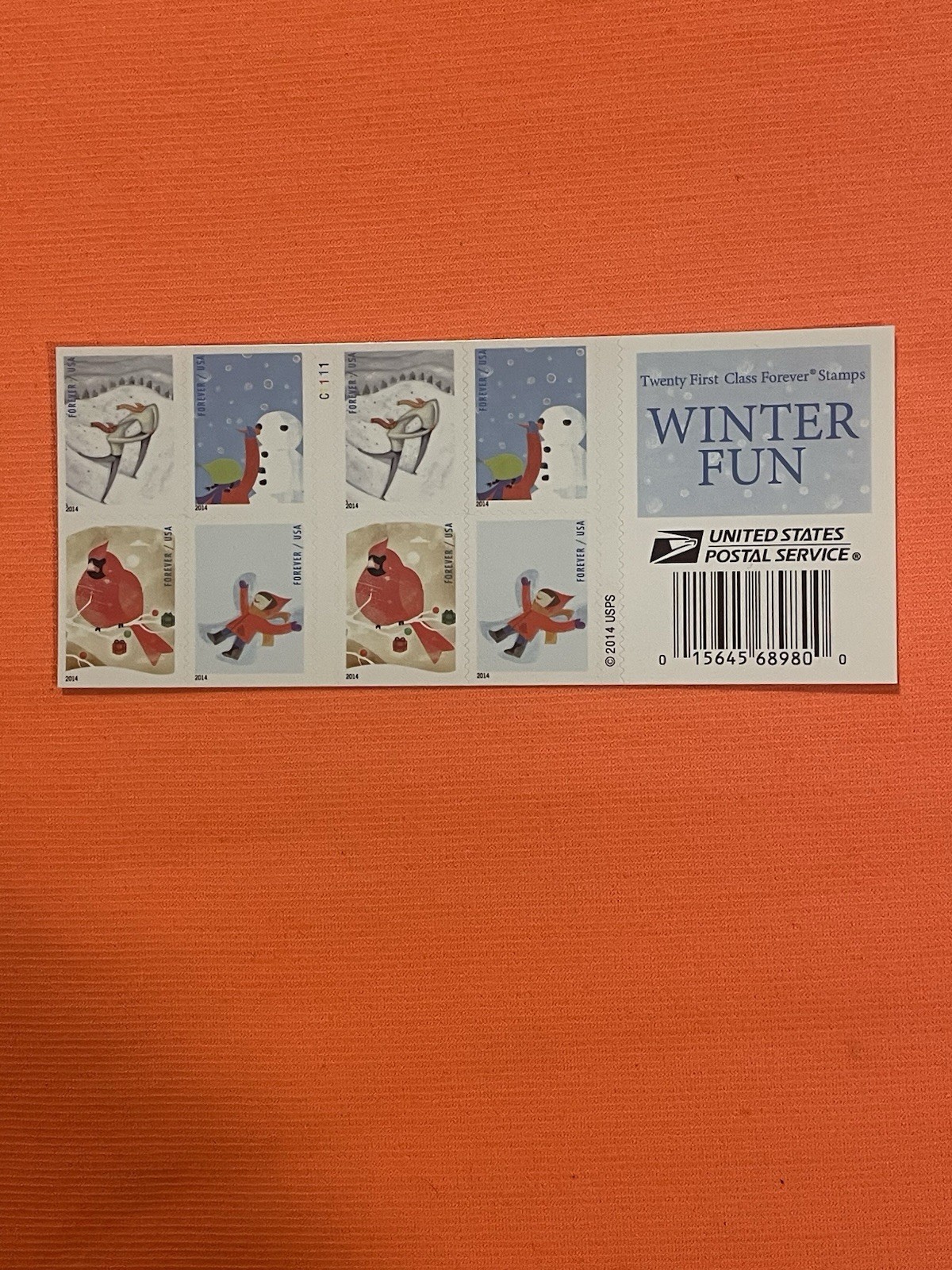 USPS Forever Stamps – Winter Fun (2014) Book Of 20 Stamps MNH