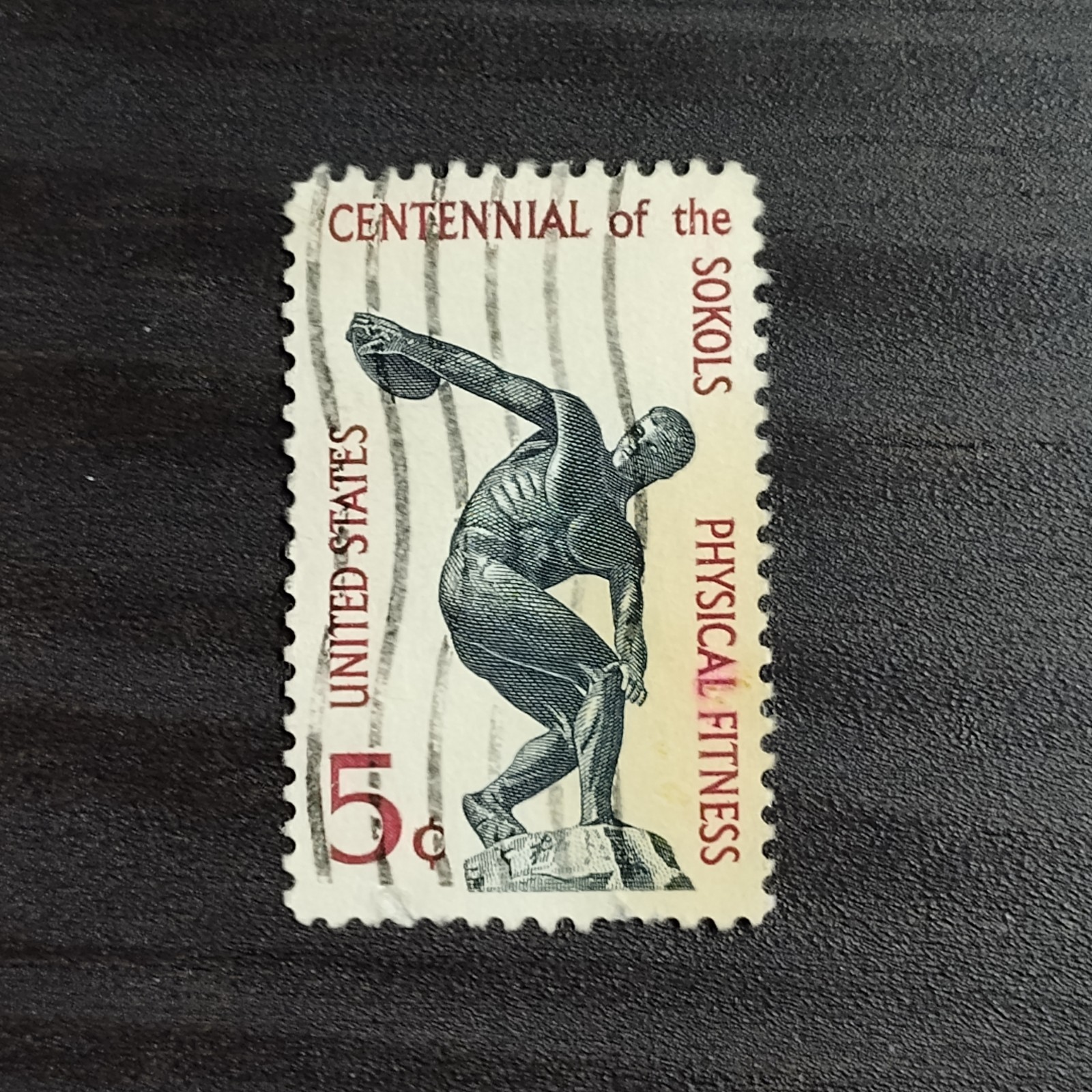1965: 5 Cents, Physical Fitness: Centennial of the Sokols, Scott #1262 USA Stamp