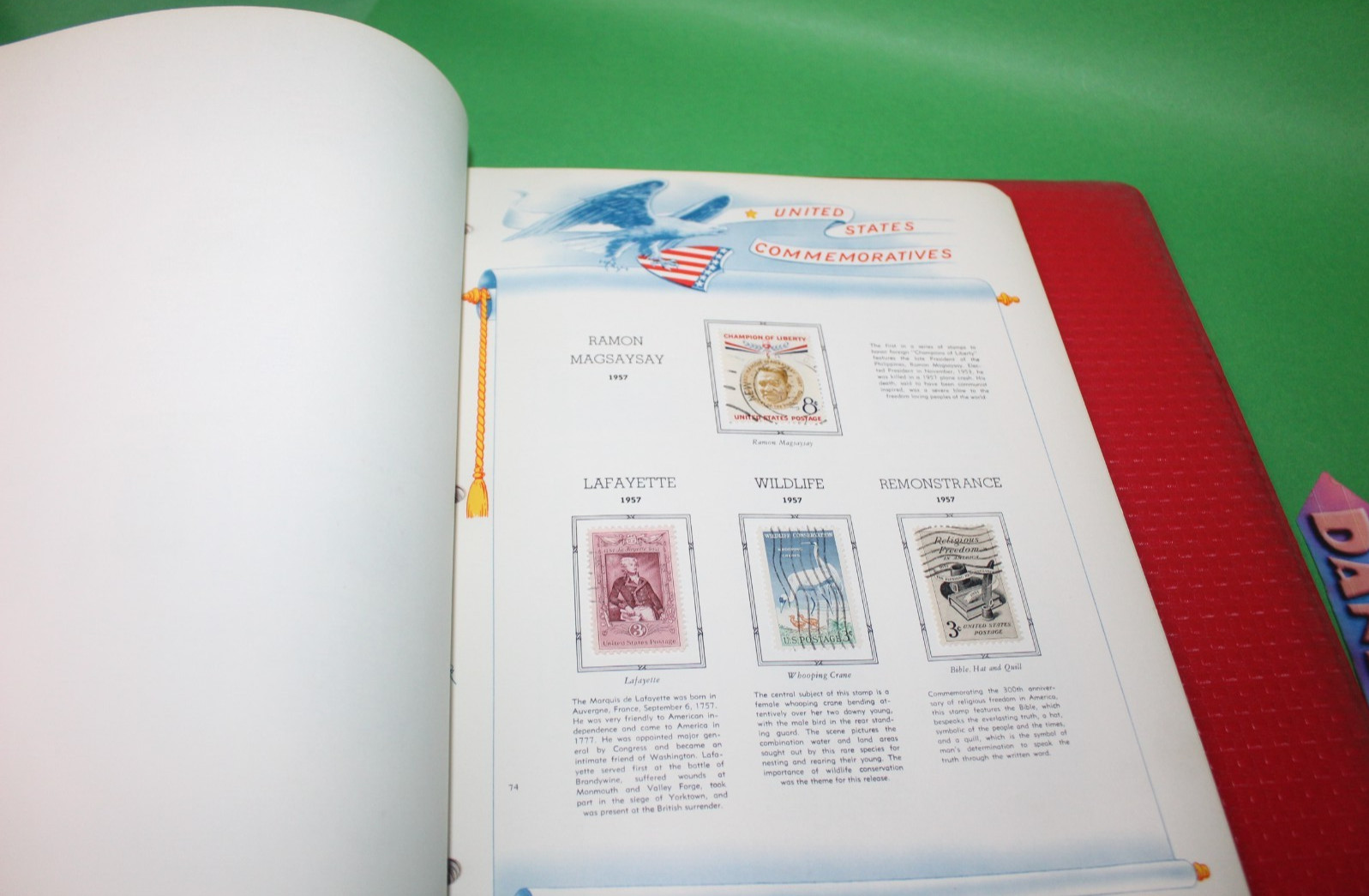 White Ace Historical Album Commemorative Stamps 1961 The Washington Press 60+ Pg