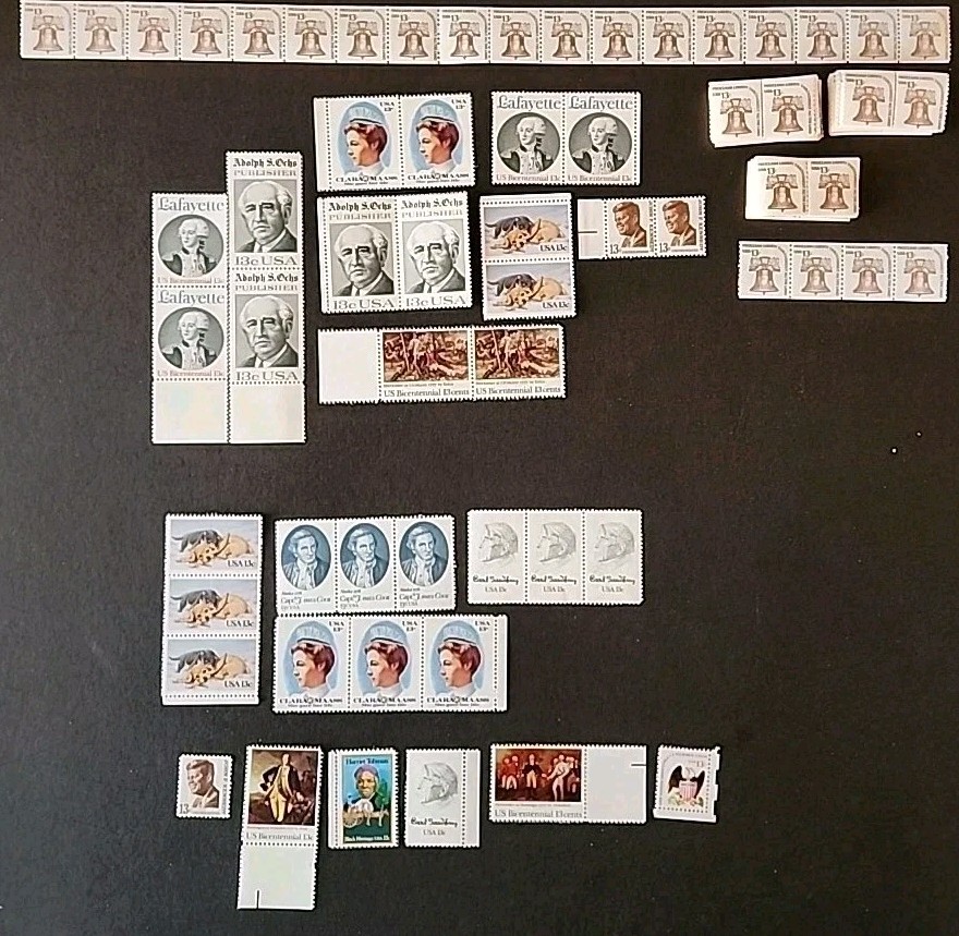 Lot Of 1855 USPS stamps. All 13 Cents. Vintage 70s. FV $241. Liberty Bell.
