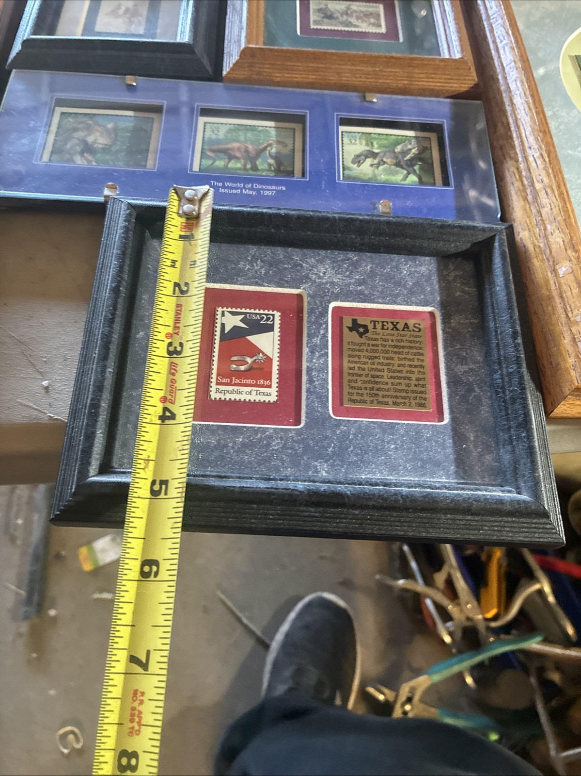 12 Framed Collectible Stamp Frames-Selling All Together-Good Subject Matter-nice