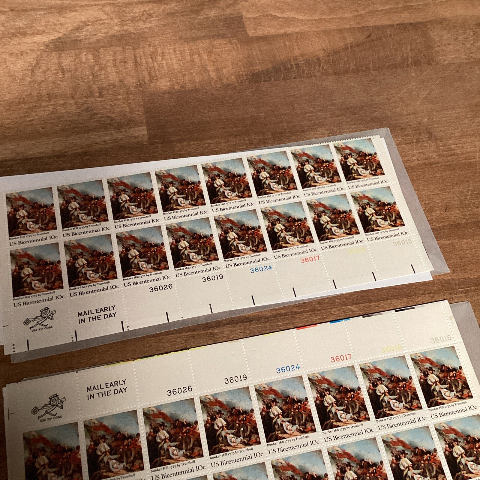 Lot of 3 – Block of 16 BUNKER HILL US BICENTENNIAL Stamps 10 Cent US Scott 1564