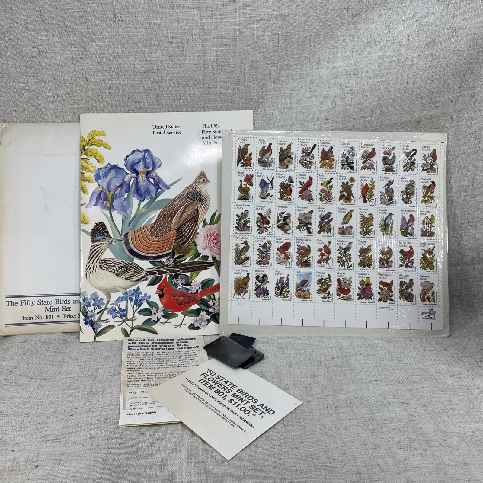 1982 Fifty State Birds and Flowers Mint Set with Stamps IN USPS Sealed package