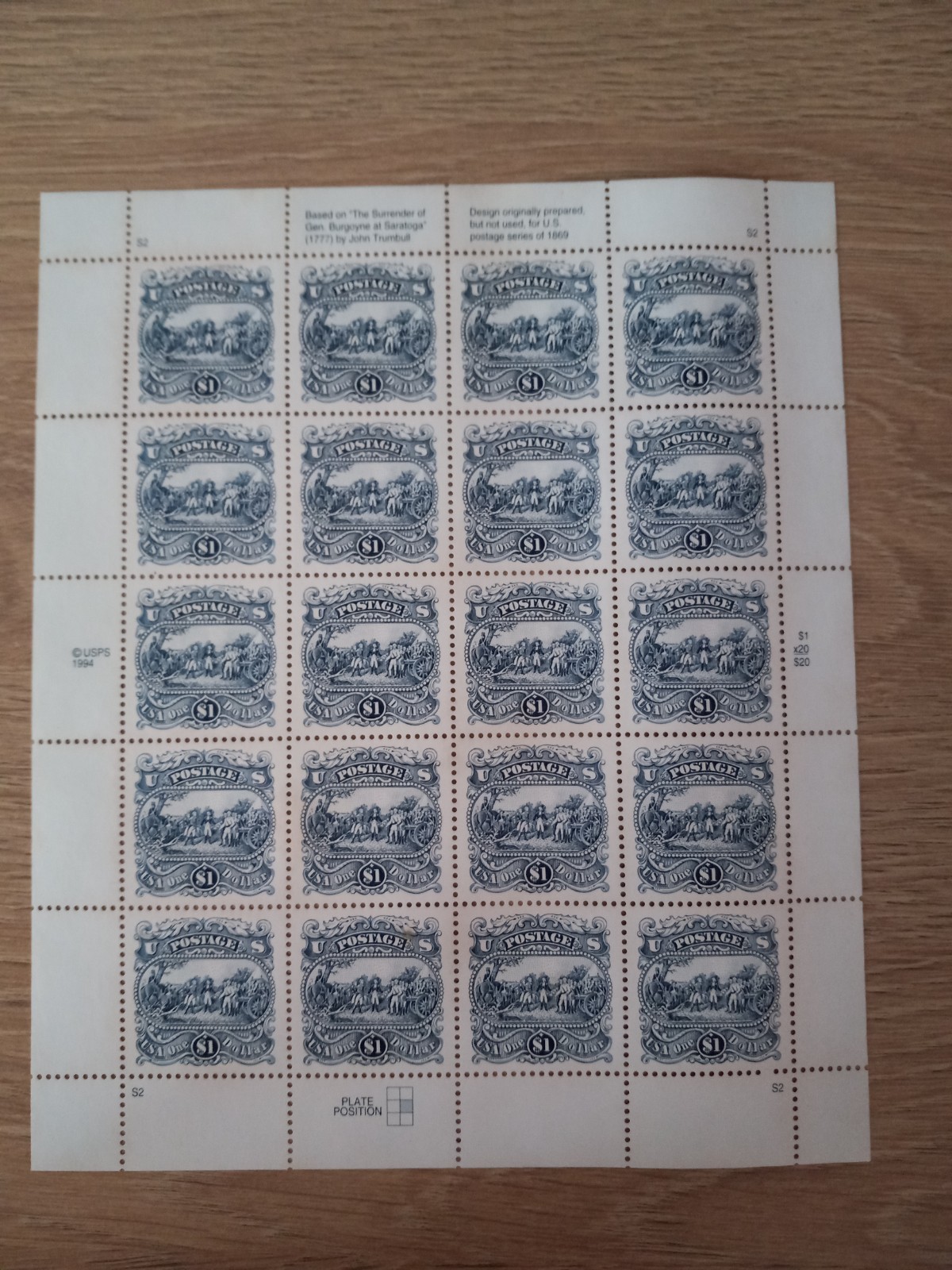 1994 SC#2590 US POSTAGE SURRENDER OF GENERAL BURGOYNE AT SARATOGA