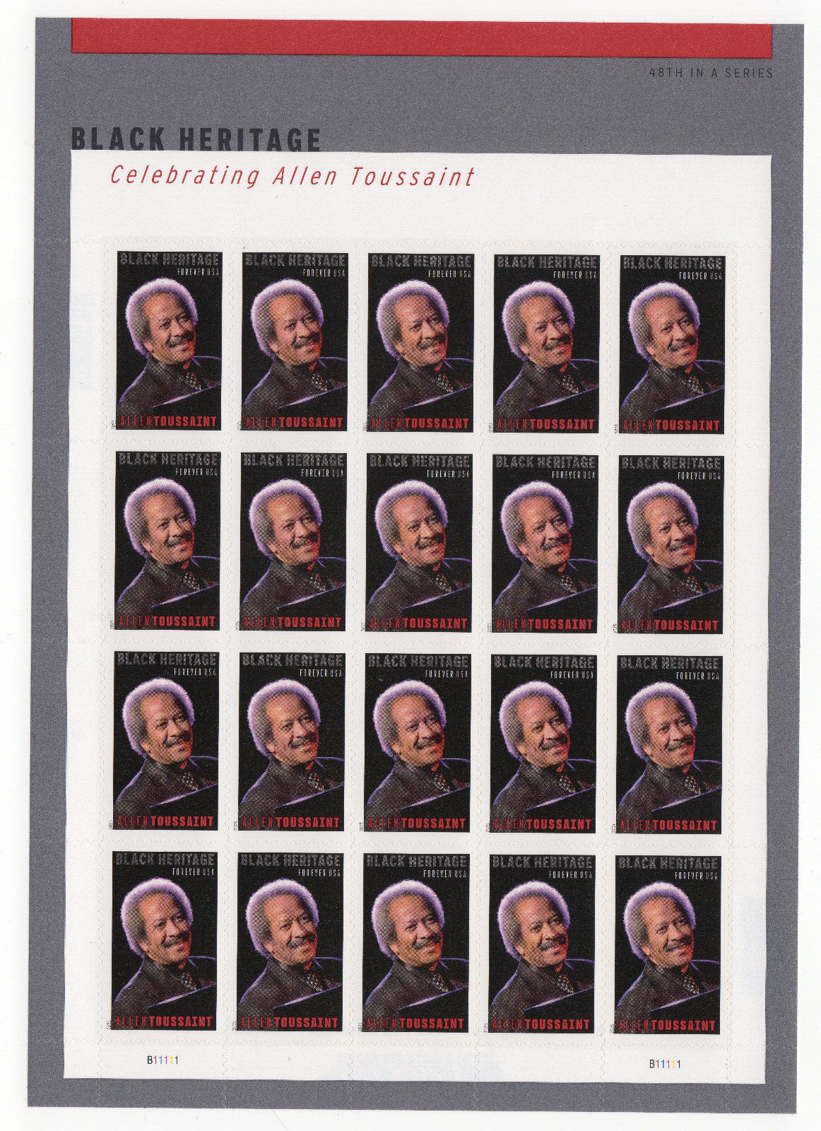 USPS Allen Toussaint Black Heritage Sheet of 20 Forever Stamps – MNH (5957)