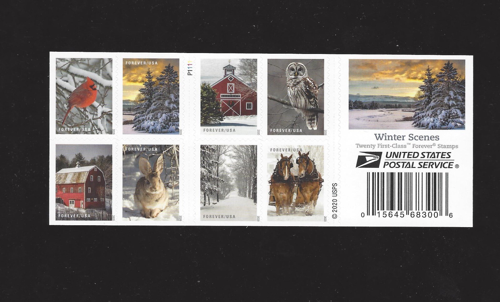 5531 – 5540 Winter Scenes Forever Booklet Pane of 20 Face Value 15.60