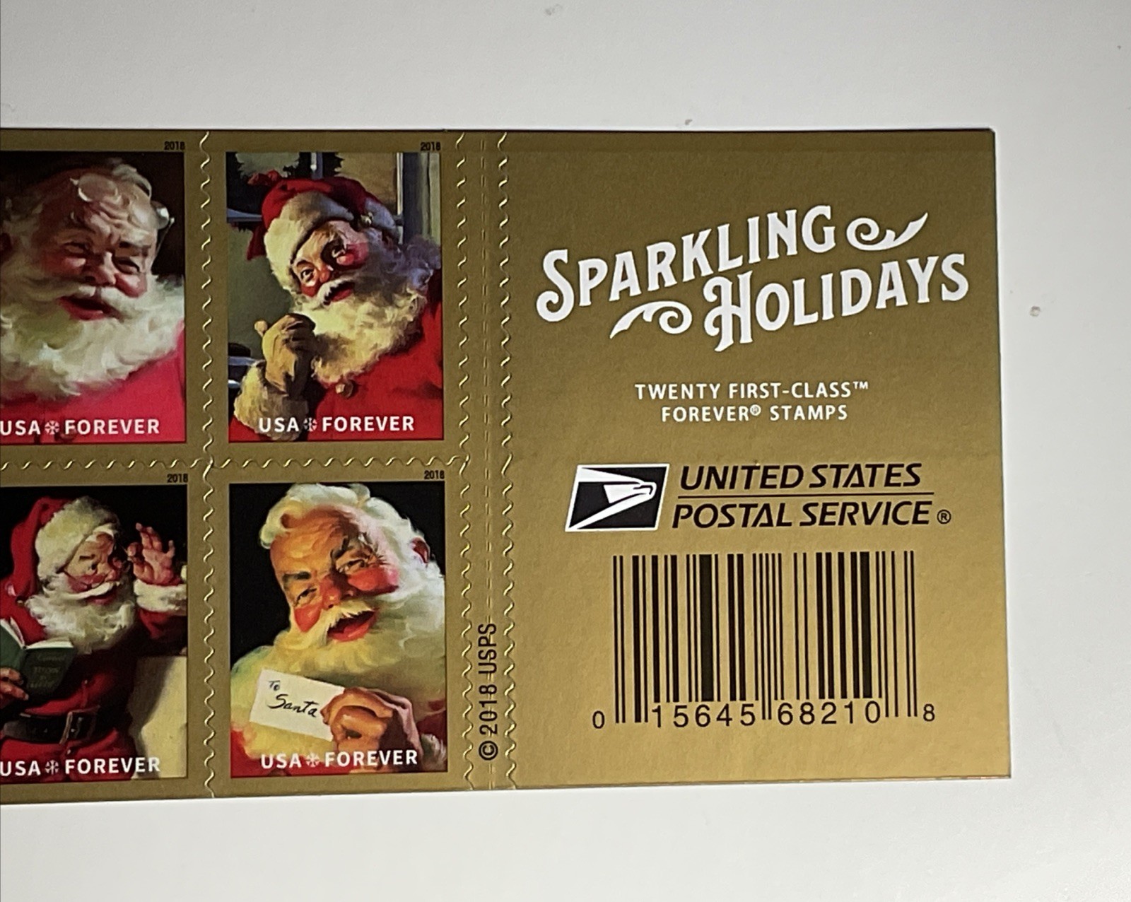 Authentic 20 Sparkling Holidays Forever Stamps Santa Clause Plus Bonus Stamps