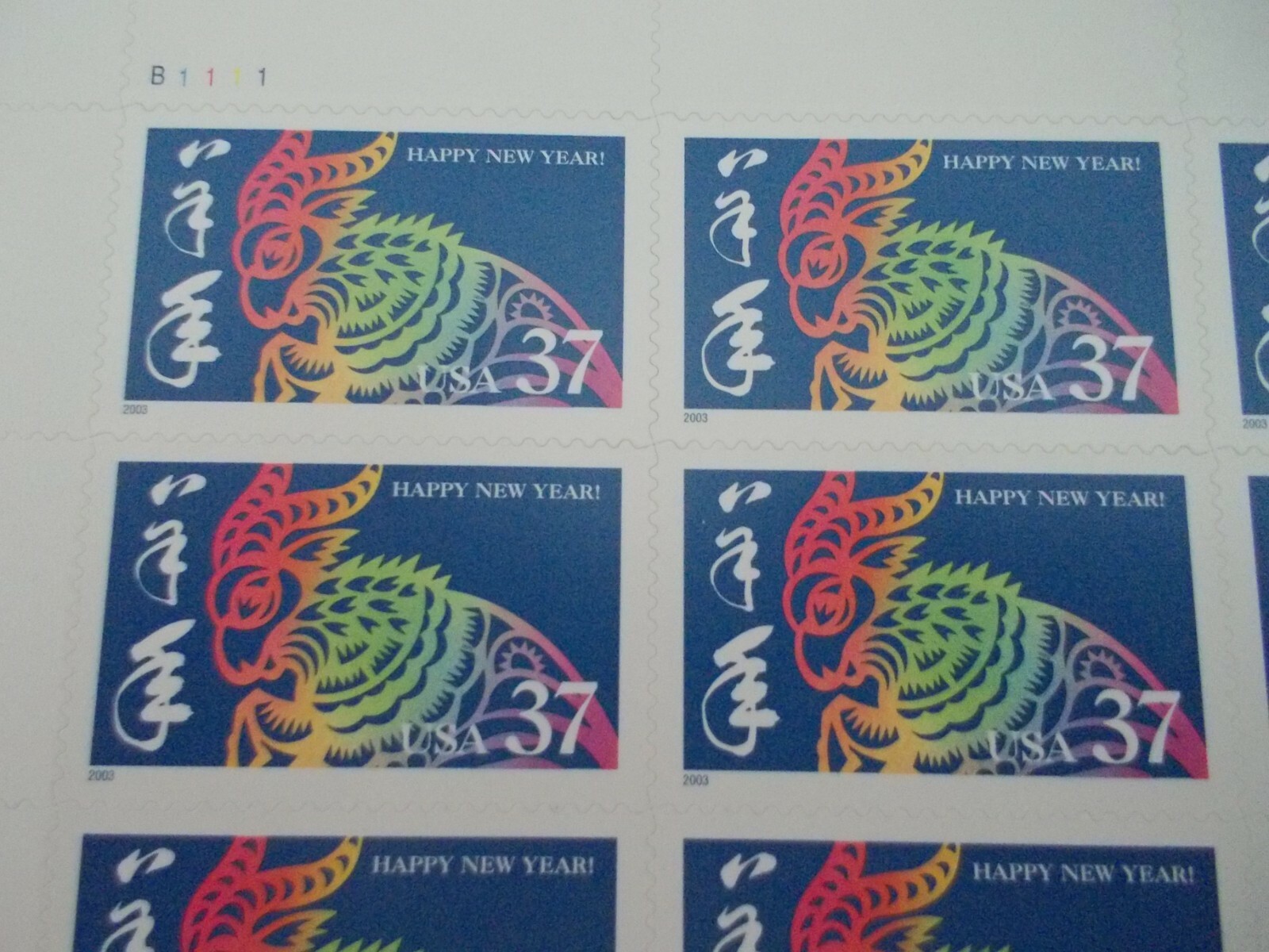 #3747 CHINESE HAPPY NEW YEAR of RAM Sheet of 20 37 CENT STAMPS 2002/2003 MNH