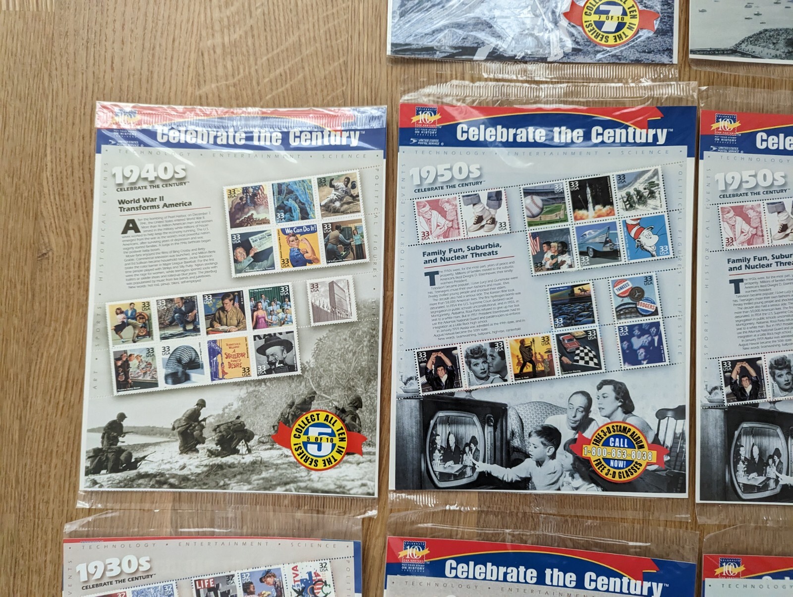 USPS Celebrate The Century Stamp Set of 11 Sealed 1900s-1980s see descript