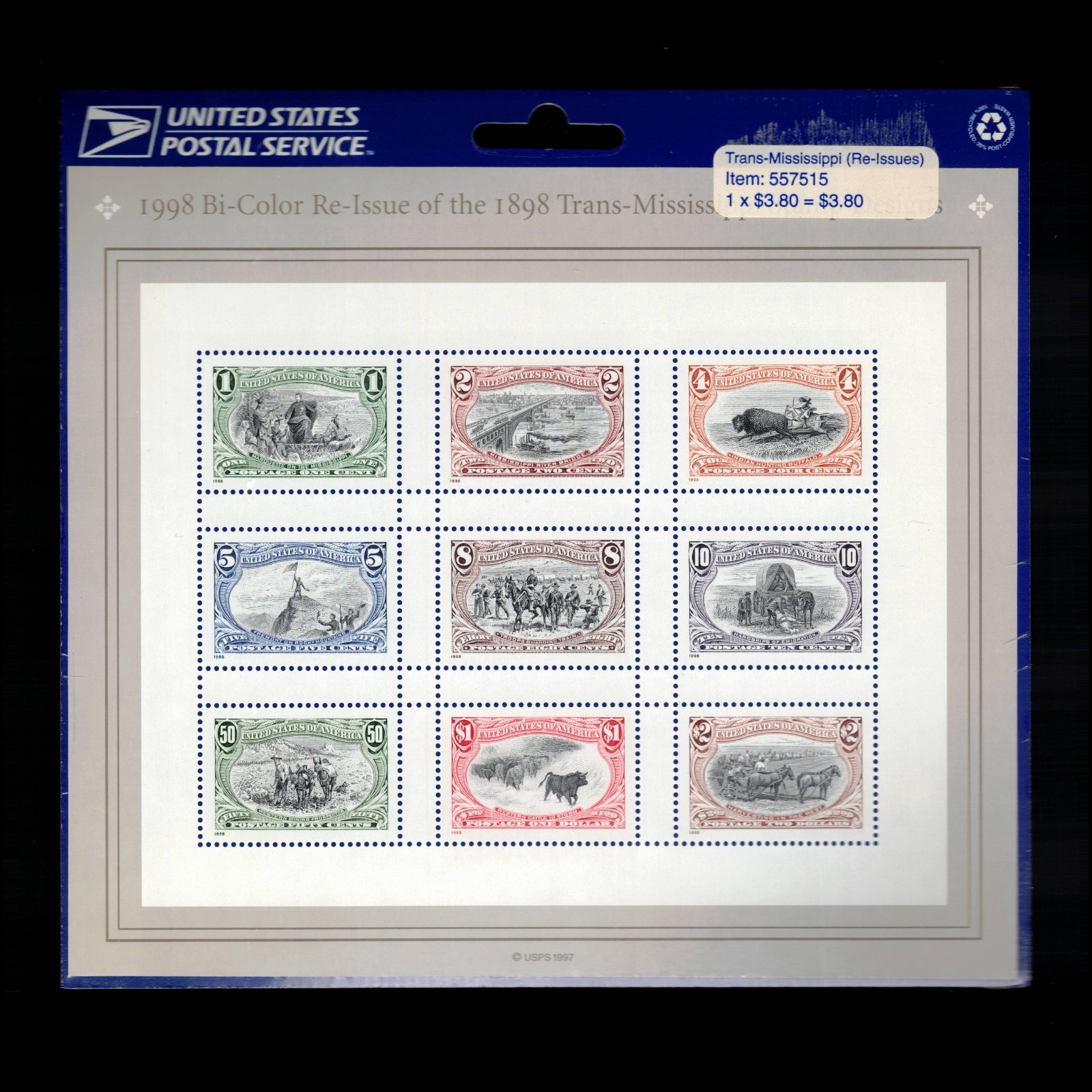 United States, Scott 3209, Trans-Mississippi Stamps, 1998, MNH, 116782