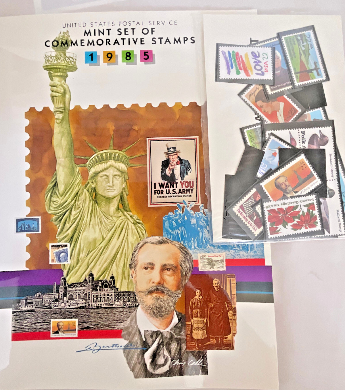 Postage Stamps Collection; 8 Lg Envelopes w Pamphlet & Stamps; Total Eclipse +