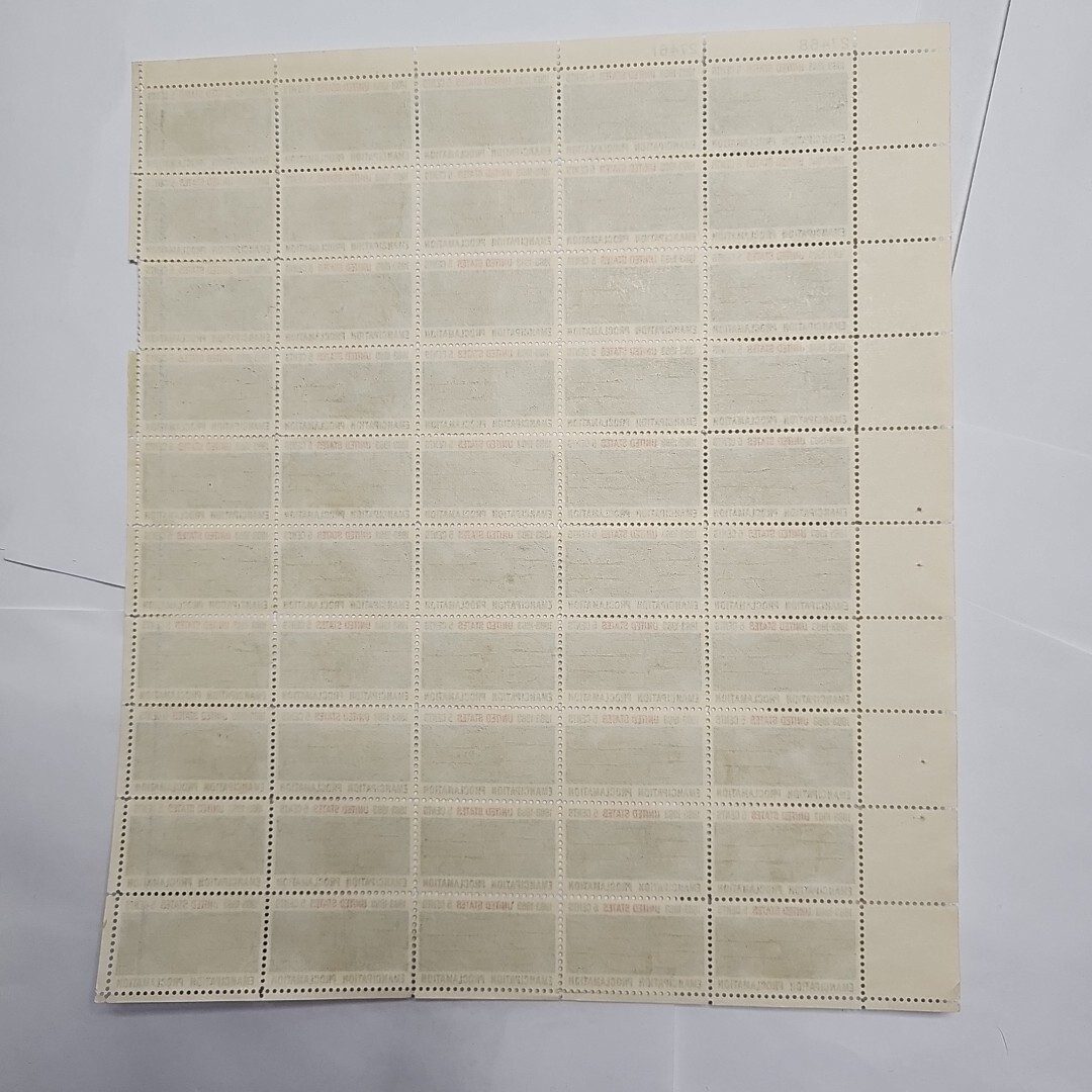 Stamp US Postage 5c 5 Cent Sheet OF 50 Stamps Emancipation Proclamation
